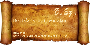 Bollók Szilveszter névjegykártya